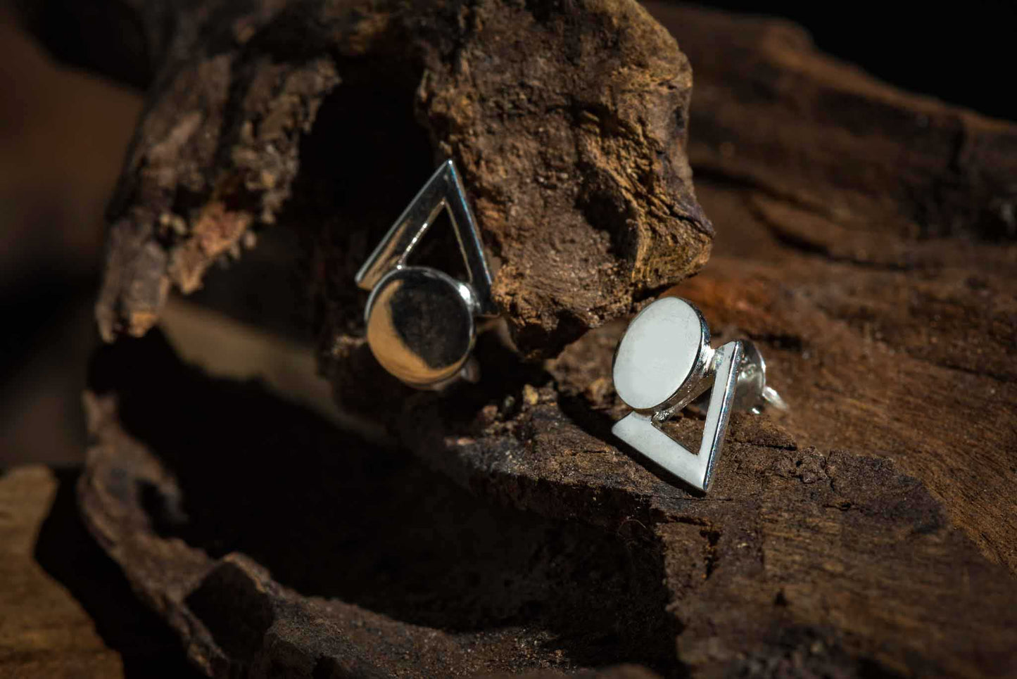 set 1/3 pcs Triangle Shaped Earrings Sterling Silver