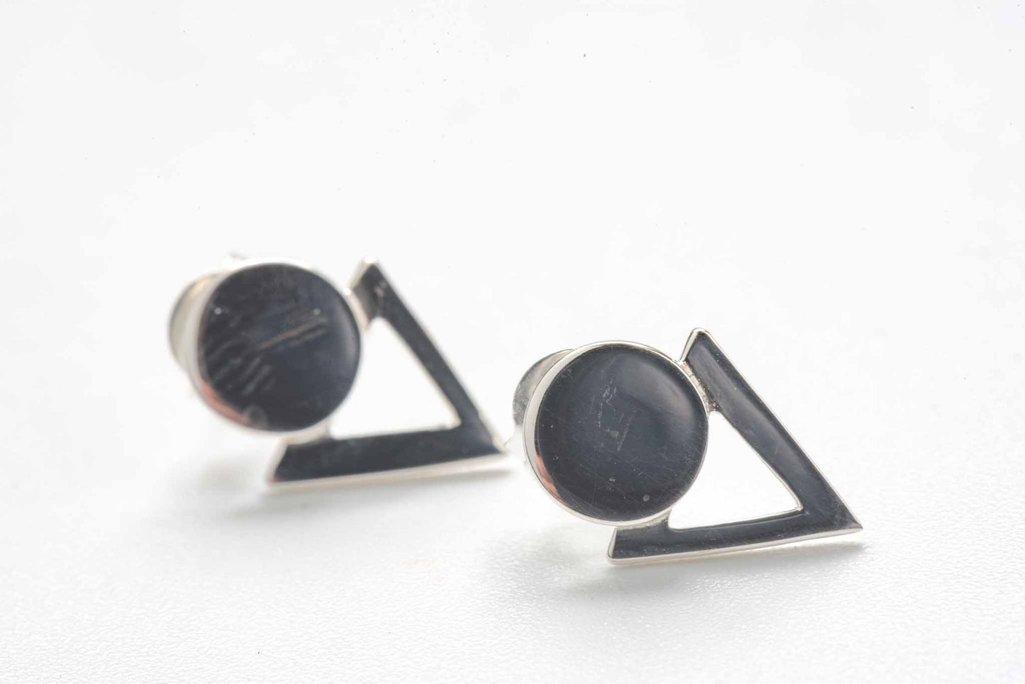 set 1/3 pcs Triangle Shaped Earrings Sterling Silver