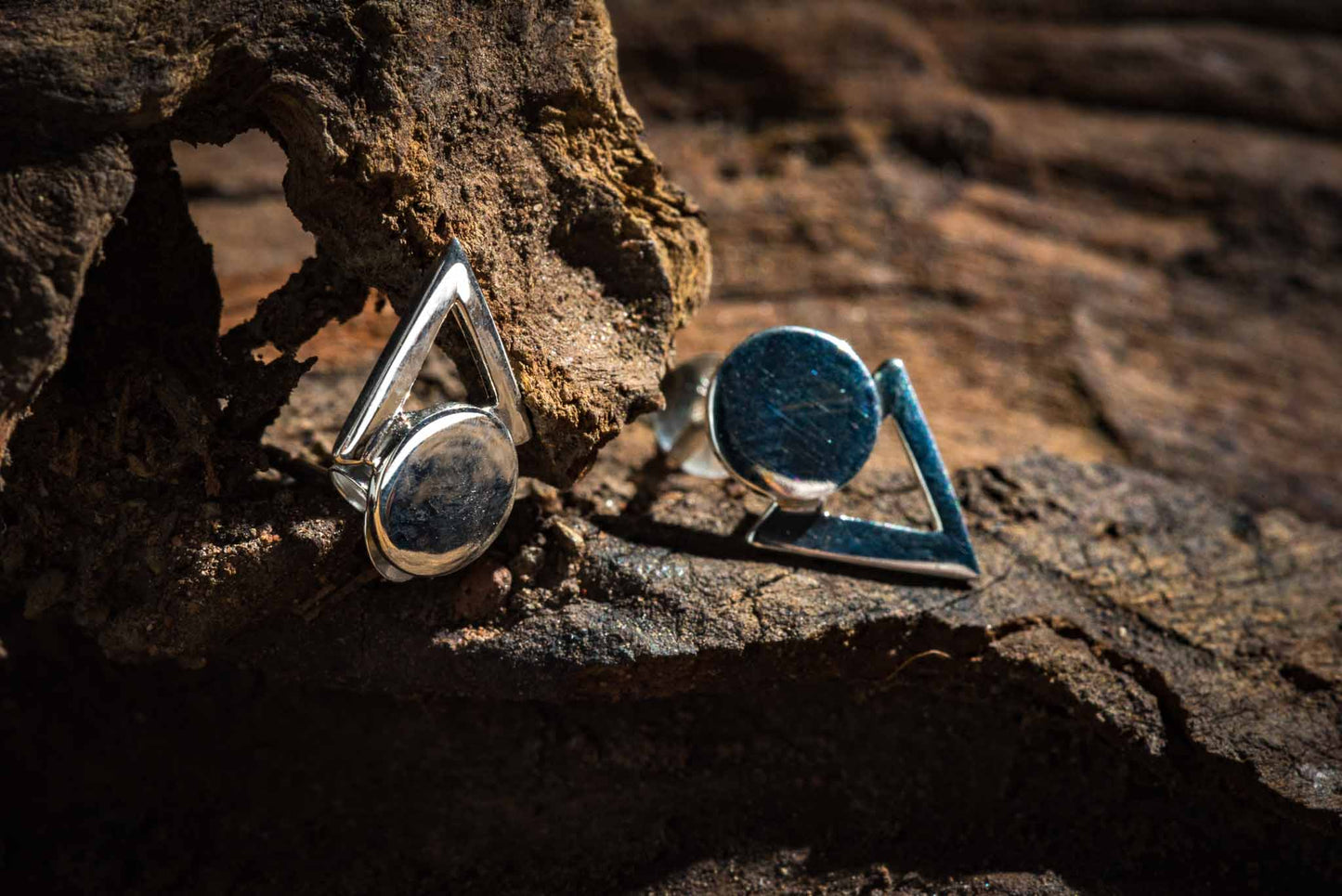 set 1/3 pcs Triangle Shaped Earrings Sterling Silver