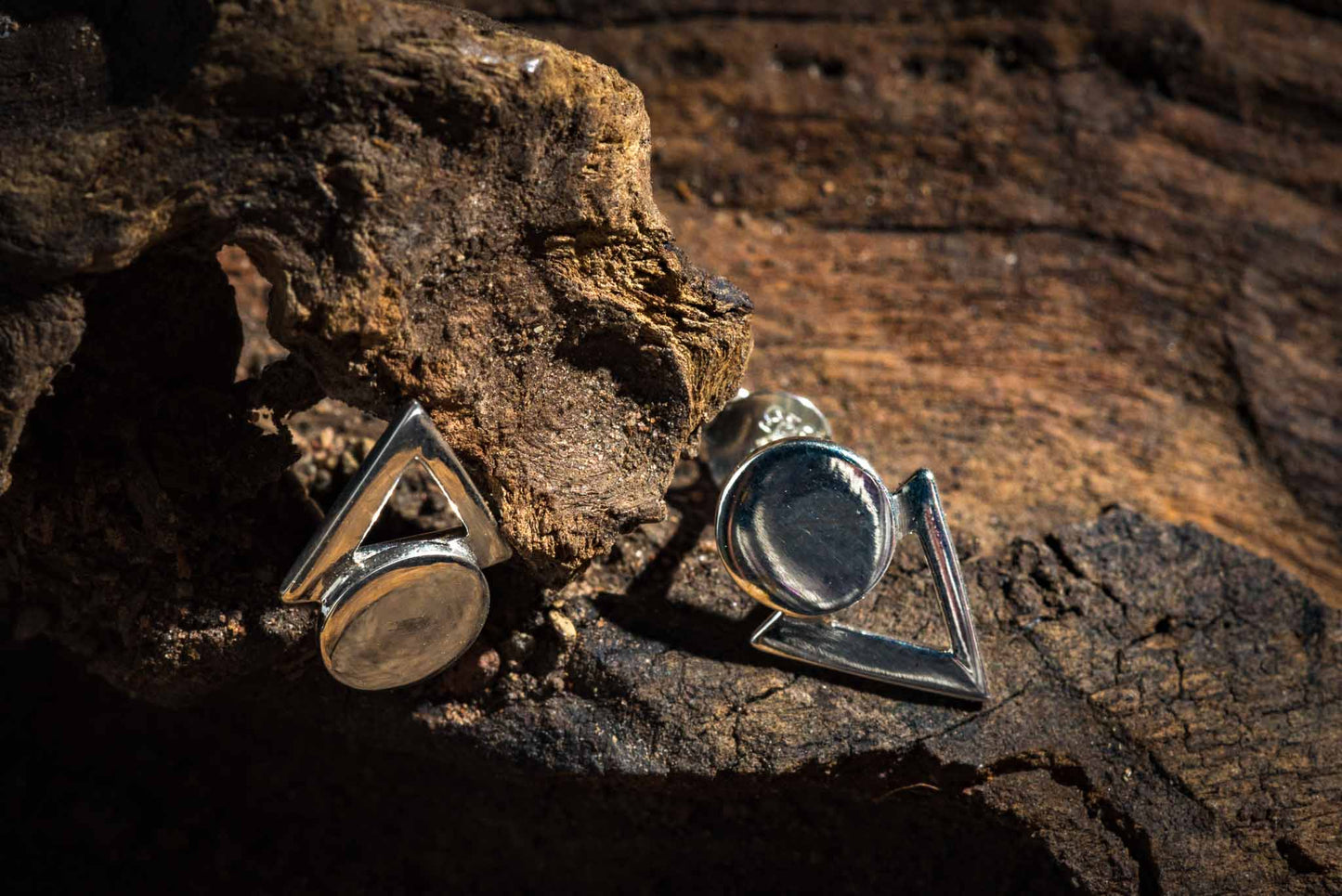 set 1/3 pcs Triangle Shaped Earrings Sterling Silver