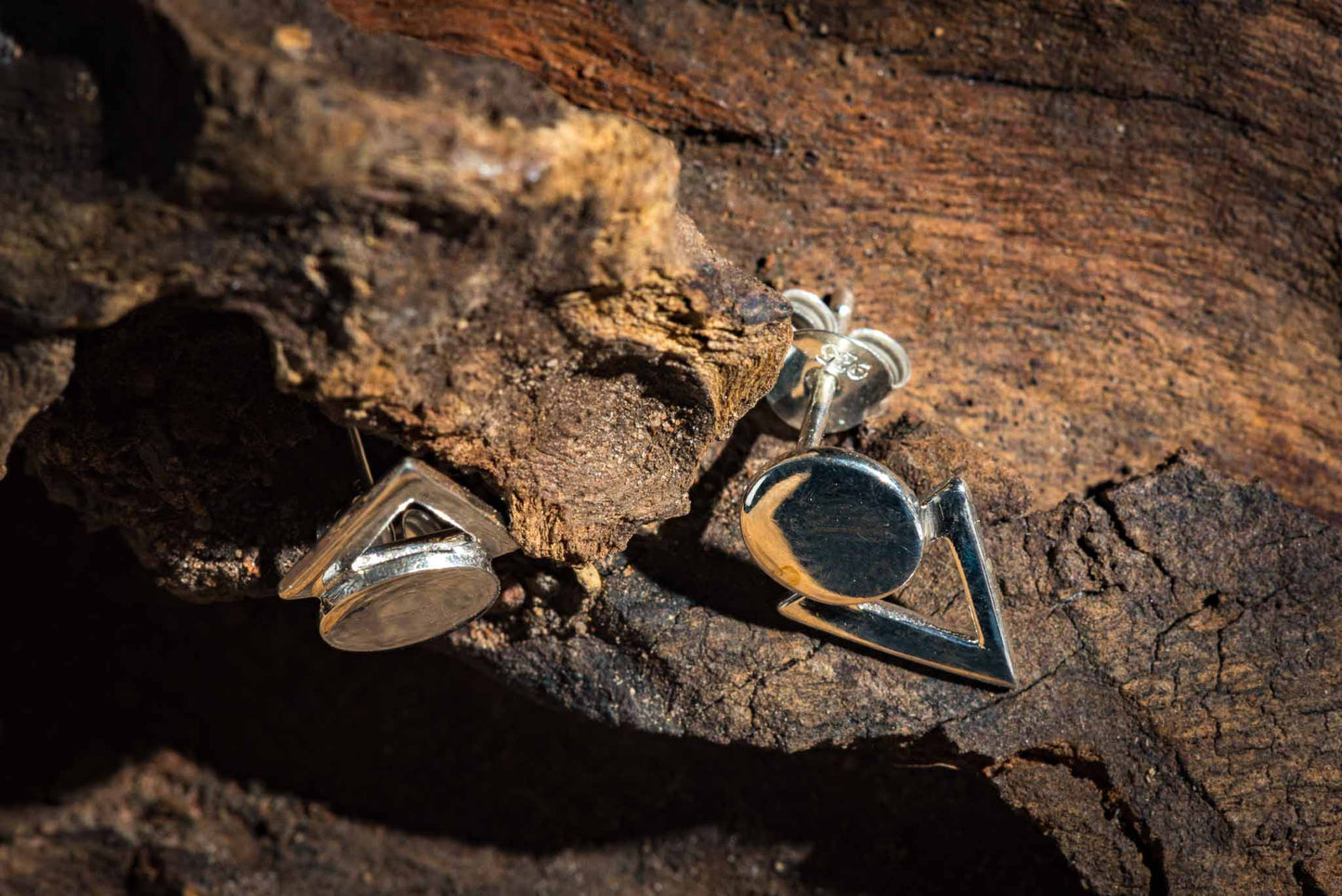 set 1/3 pcs Triangle Shaped Earrings Sterling Silver