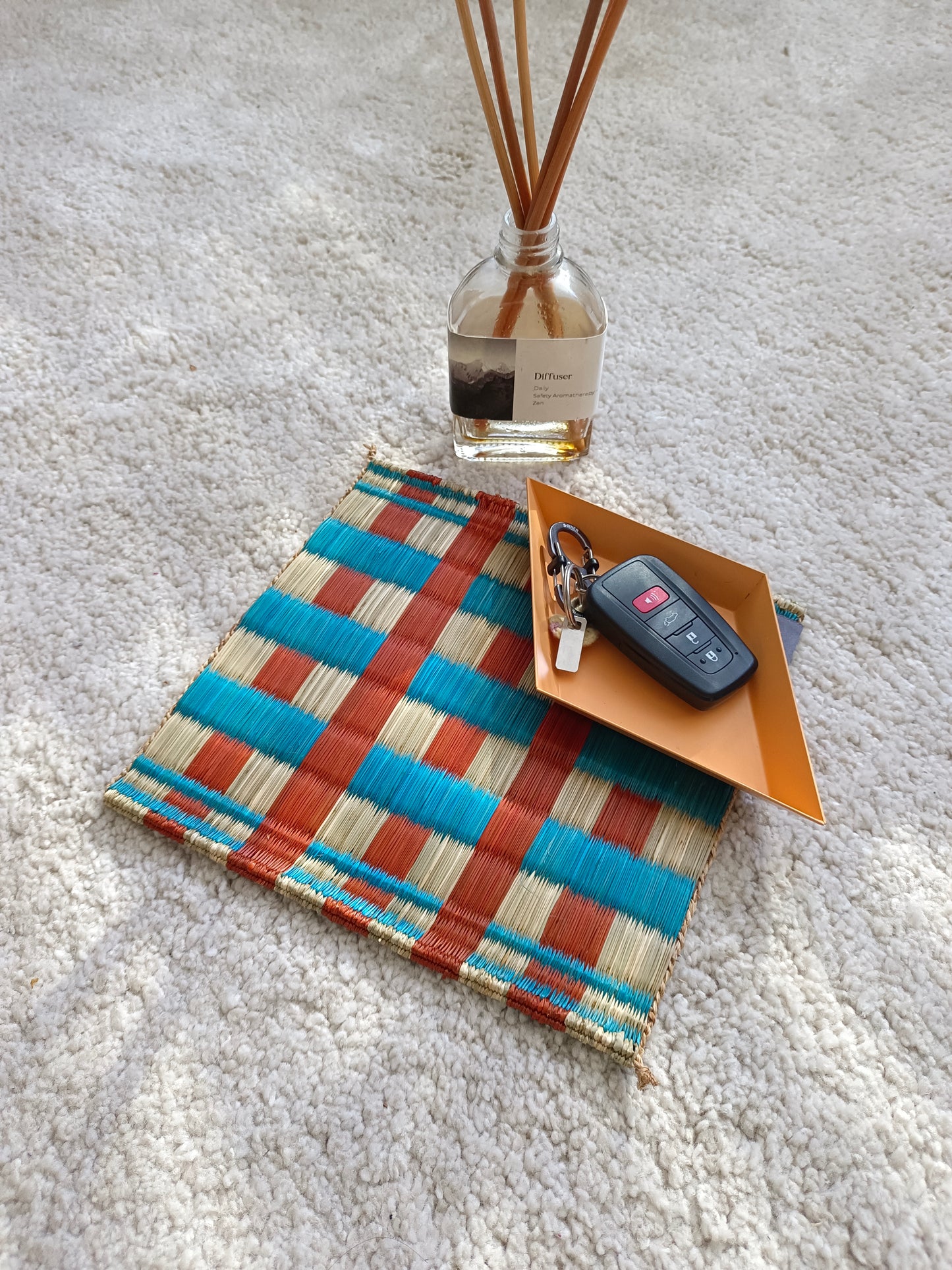 Set of 4/ 20 Checkered Handwoven Trivet 8"x8"- Checkered