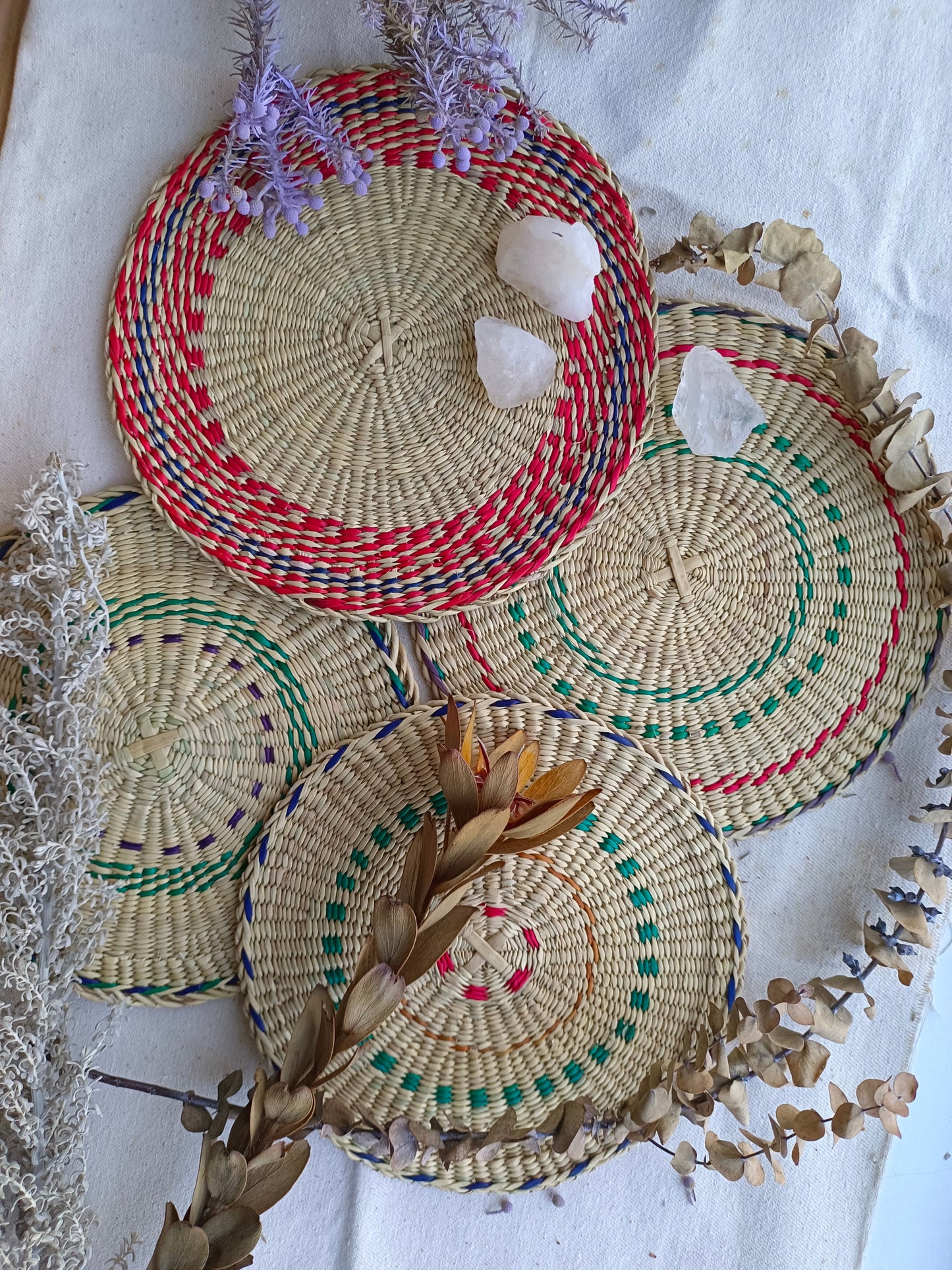 Trivet 4/20 Pcs - Round Natural yellow