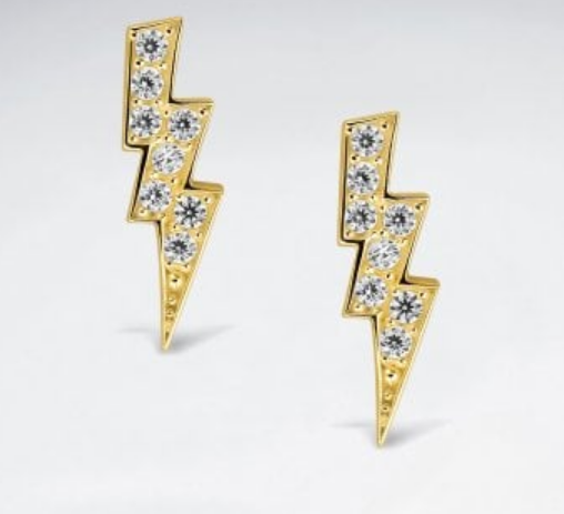 Set 1/ 3 pcs Lightining stud sterling silver Earrings