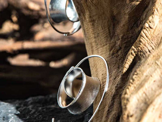 Set 1/3 pcs Spiral Hoop Faux Gauge Fake Snail Artisan Earrings Jewelry Sterling Silver 925 Stretching Handmade Jewellery Gift for her Zen Wabi sabi