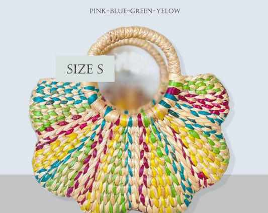 Set 1/ 3 PCS- Natural Handmade Boho Scallop Flower Handbag