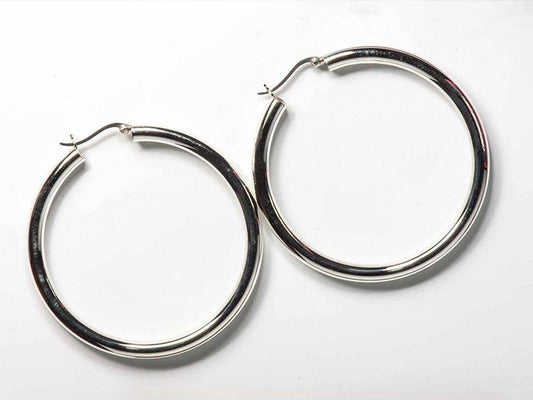 Set 1/ 3 PCS Bridesmaid Large Hoop Circle Silver 925 - Round Open Hoops Earrings
