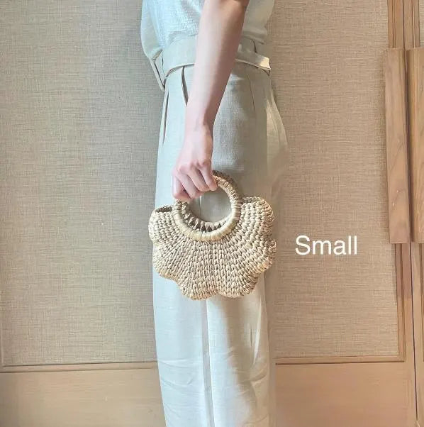 Set 1/ 3 PCS- Natural Handmade Boho Scallop Flower Handbag
