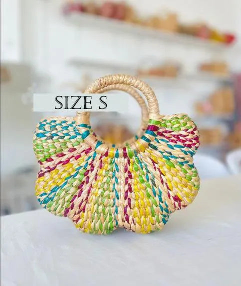 Set 1/ 3 PCS- Natural Handmade Boho Scallop Flower Handbag