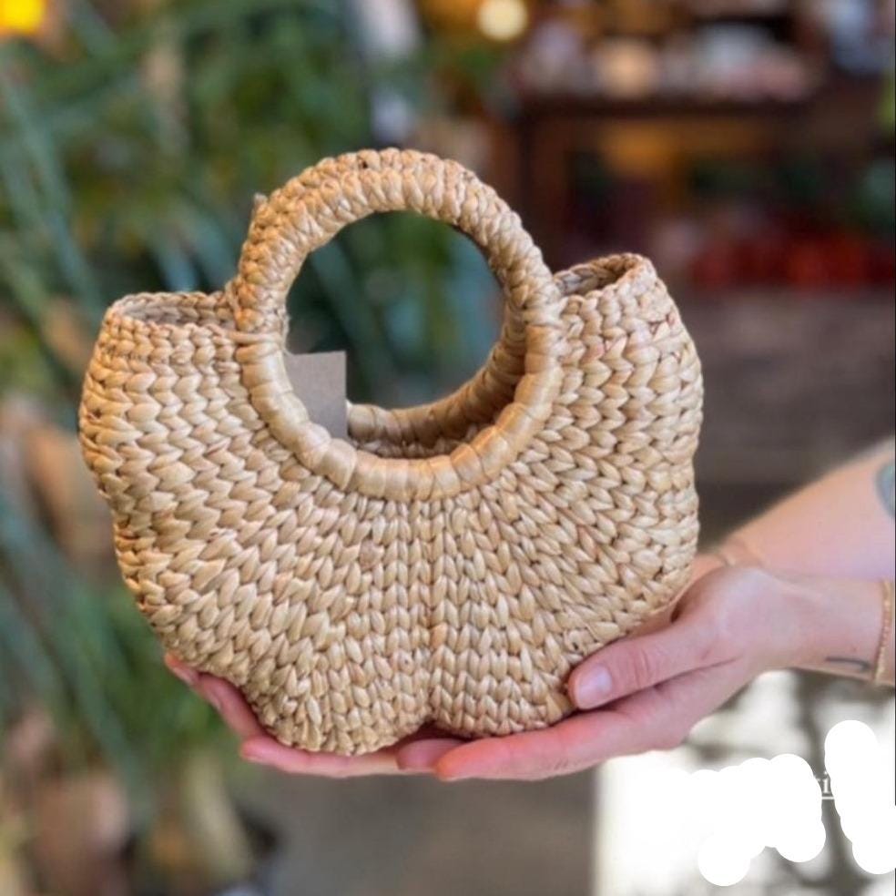 Set 1/ 3 PCS- Natural Scallop Flower Shape Handbag