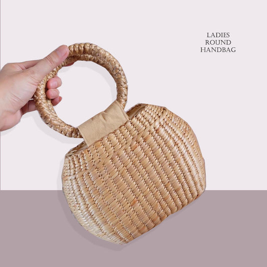 Set 1/ 3 PCS- Natural Boho Ladies round Handbag Spring Shopper