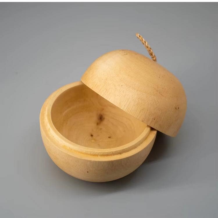 Set 1/ 3 PCS Natural Mango wood carved 4inch Jewelry case- zen wabisabi living