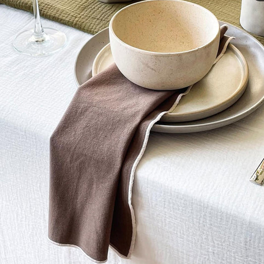 Set of 4/ 12 PCS Classic Eco-Friendly Napkin - 100% cotton - Ash brown