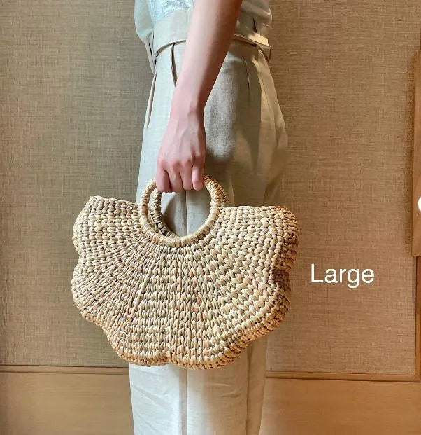 Set 1/ 3 PCS- Natural Handmade Boho Scallop Flower Handbag