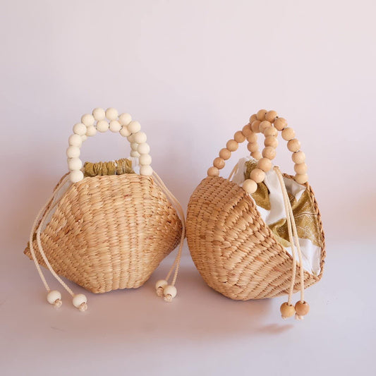 Set 1/ 3 PCS- Handwoven Seashell Handbag - Spring Summer Shopper