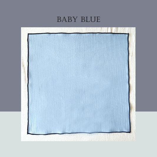 Set of 4/ 12 PCS Classic Eco-Friendly Napkin - pure 100% cotton - Baby blue