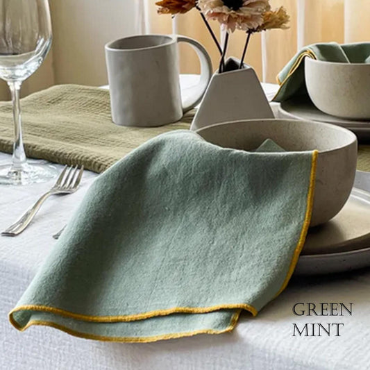 Set of 4/ 12PCS Classic Eco-Friendly Napkin - pure 100% cotton - Mint