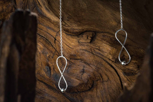 set 1/3 Infinity Earrings Sterling Silver Circle Hoop Designer For Women Handcrafted Jewelry Unique Artisan Design