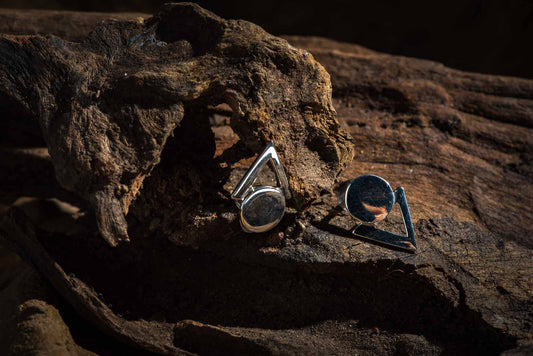 set 1/3 pcs Triangle Shaped Earrings Sterling Silver
